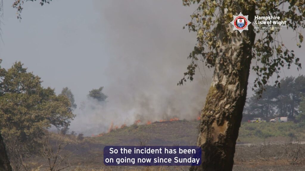 New Forest wildfire update: Hampshire & Isle of Wight Fire and Rescue Service battling blaze.